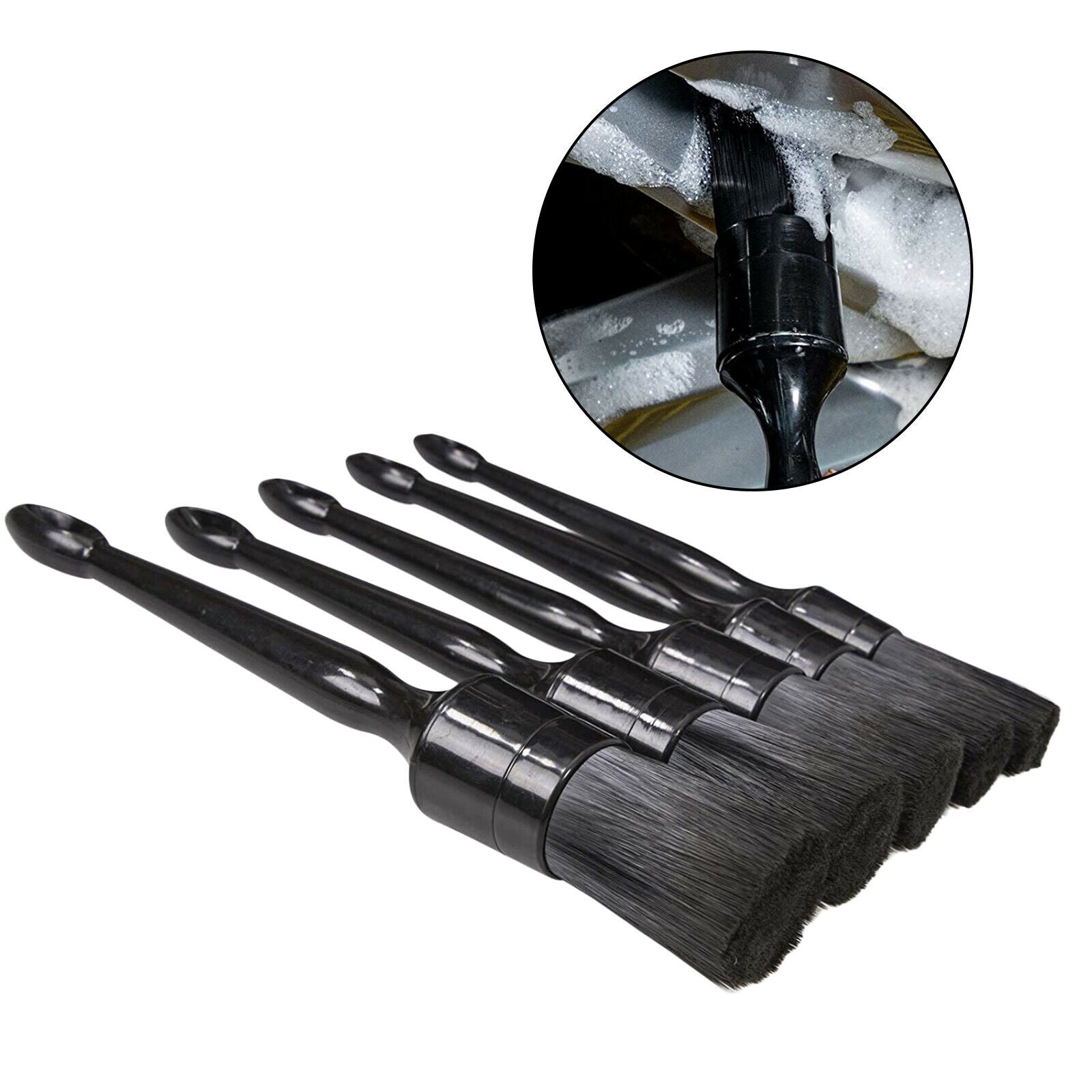 5pcs/Set Car Detailing Brush Kit Automotive Tires Wheel Detail Clean Brush