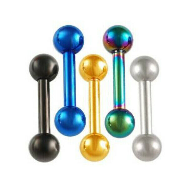 5 Pieces Double Ball Studs Lip Tragus Ear Rings Bars Labret