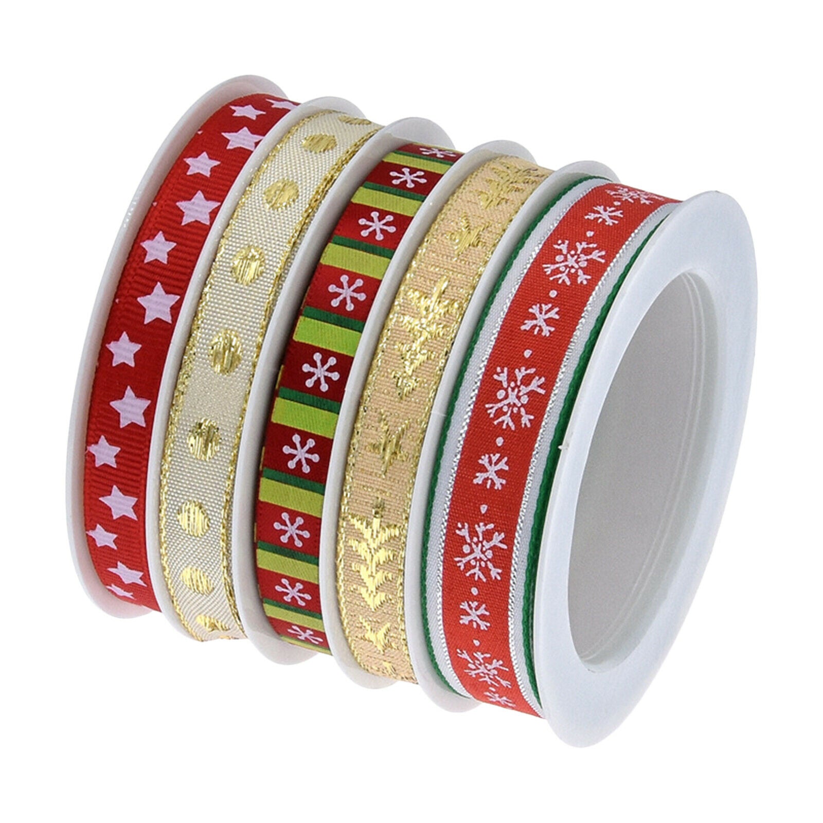5.5Yards Christmas Ribbon Wired for DIY Floral Sewing Gift Wrapping Season
