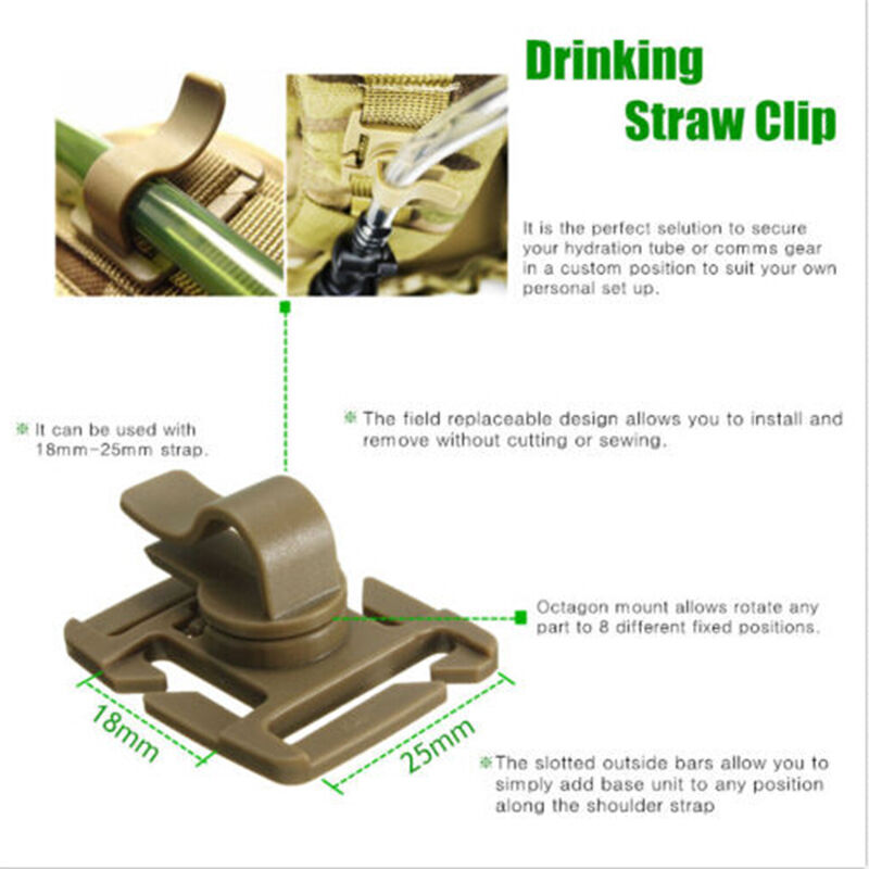2PCS Hydration Bladder Tube Trap Hose Clip Strap For Molle Fits  N JfJC.l8