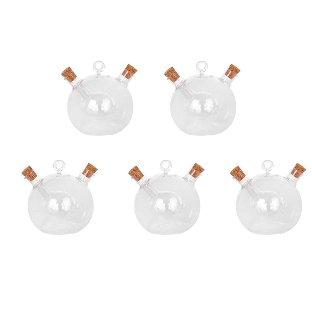 5x Glass Oil Vinegar Dispensing Bottle Jars Pot Kitchen Sauce Cruet 2 Outlets