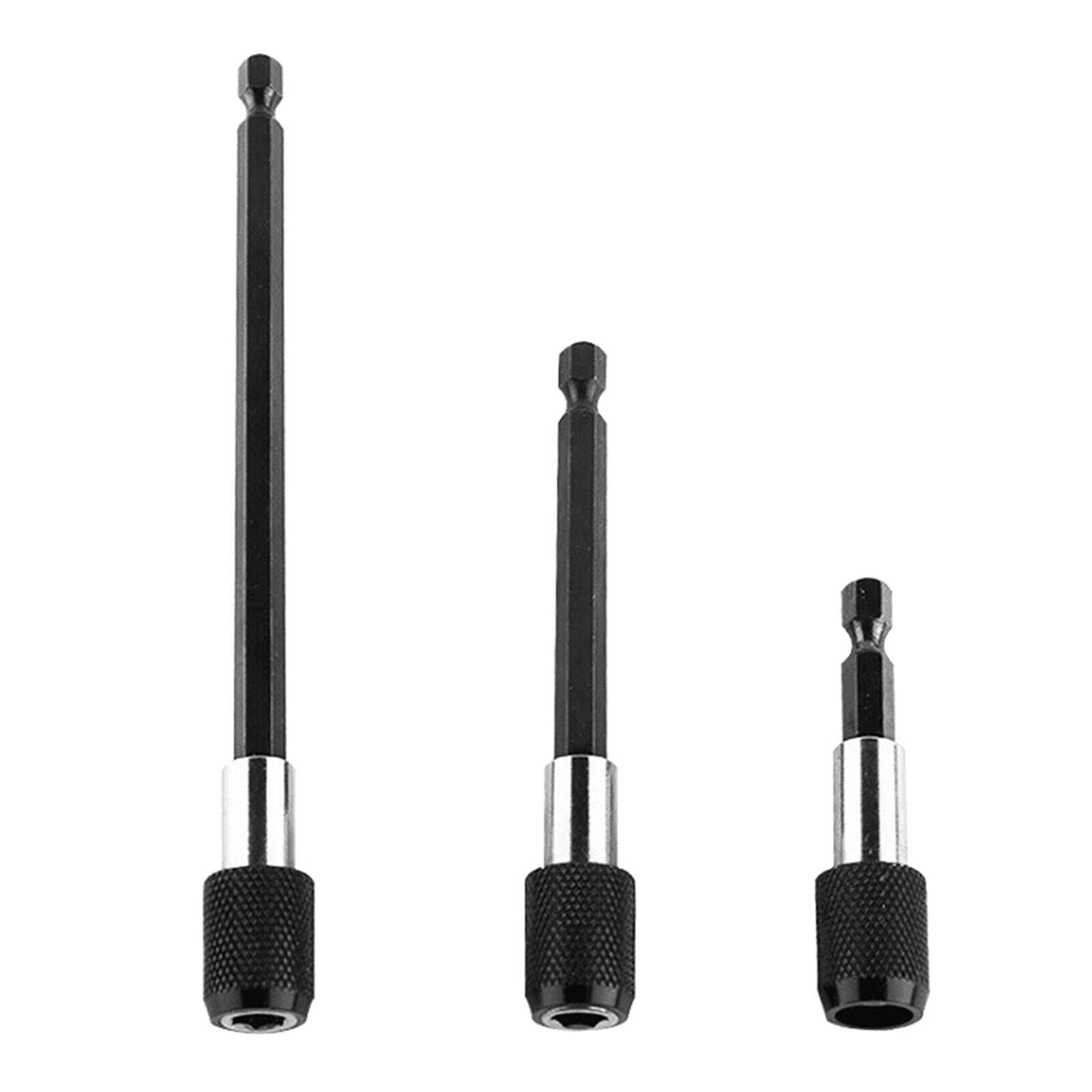 3pcs/set 1/4 Inch Screwdriver Bit Holder Quick Change Drill Bit Extension