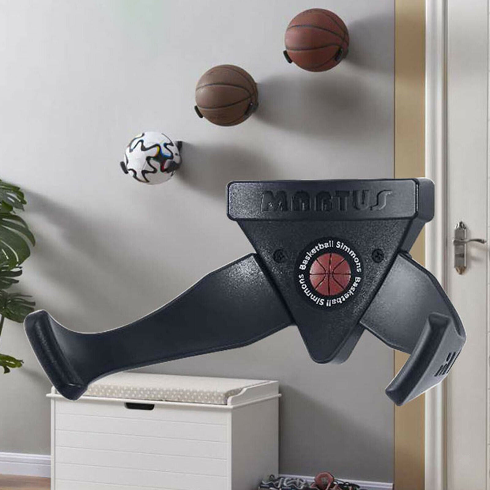 Sports Ball Holder Rack Claw Design Basketball Wall Storage for Soccer Rugby