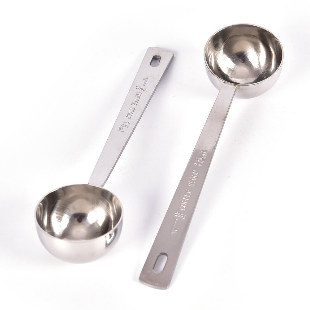 Coffee Measure Spoon Tablespoon Stainless Steel Scoop Coffee Tea Baking Su.l8