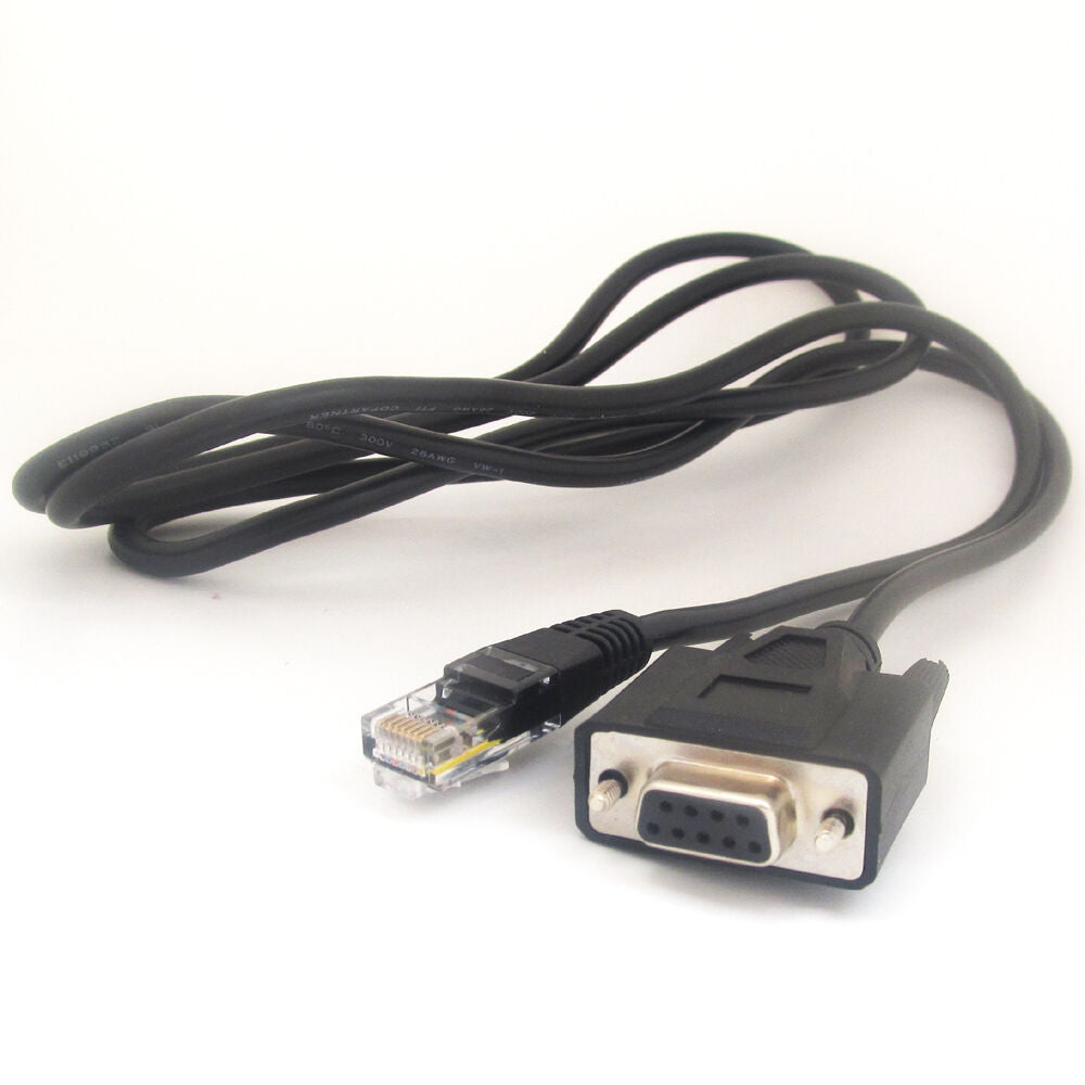 10pcs 1.5M Black RJ45 Male to Serial DB9 9pin Female Lan Router Adapter Cable