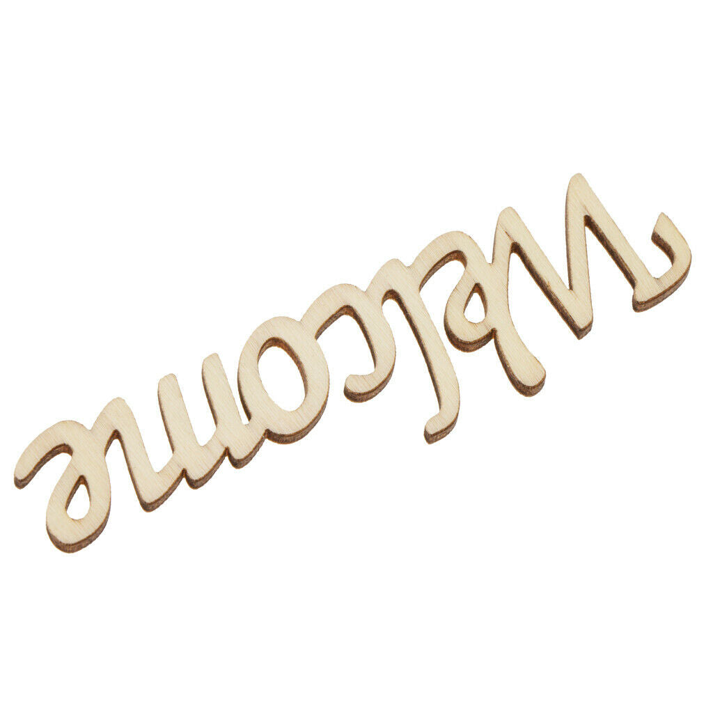 Welcome Wooden Craft Cut Wooden Pieces Card Making DIY Art Home Wall Decor