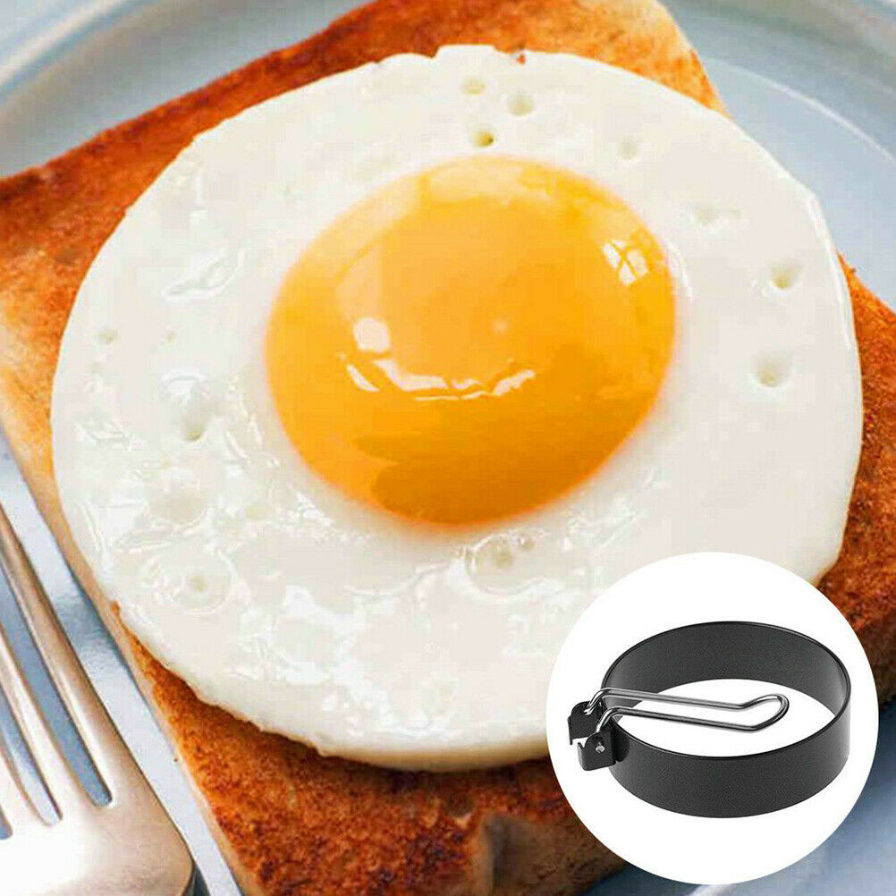 Nonstick Stainless Steel Handle Round Egg Ring Shaper Pancake Mould Mold .l8