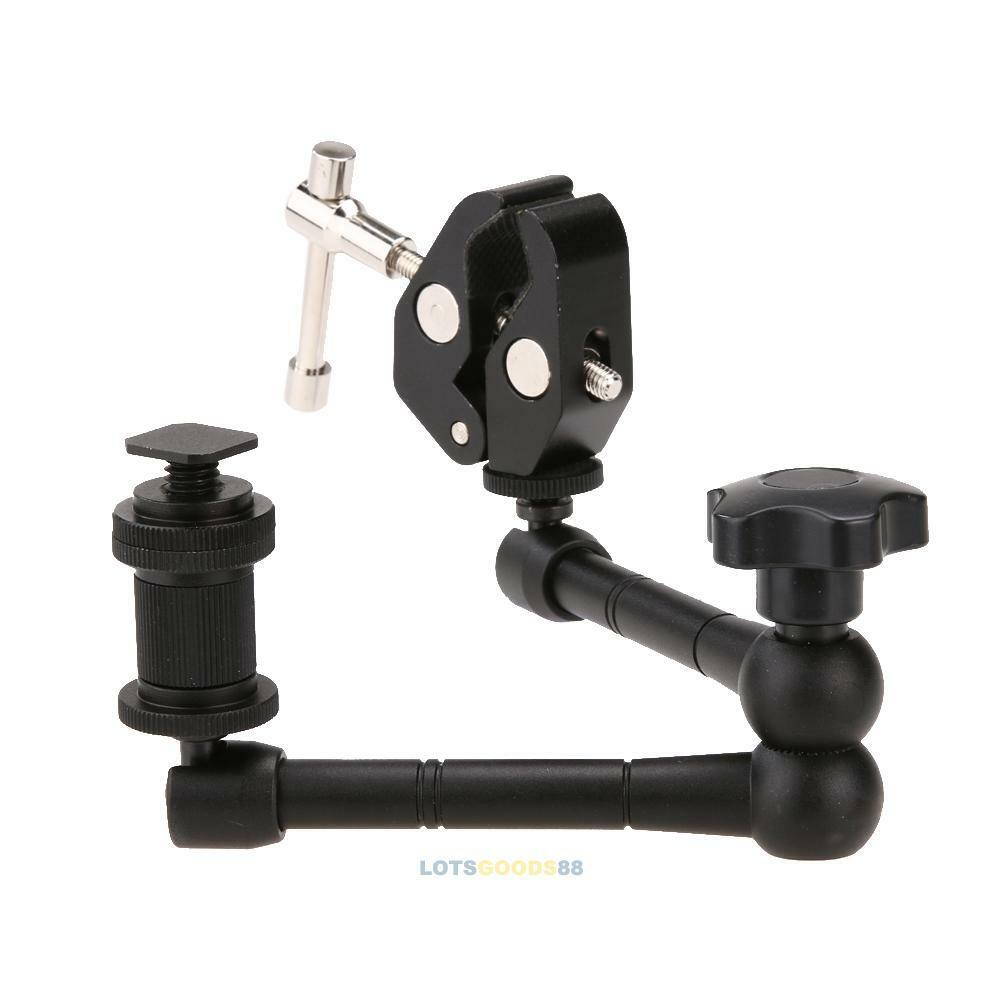 11" Inch Articulating Magic Arm + Super Clamp Crab Plier Clip for Camera DS LS4G