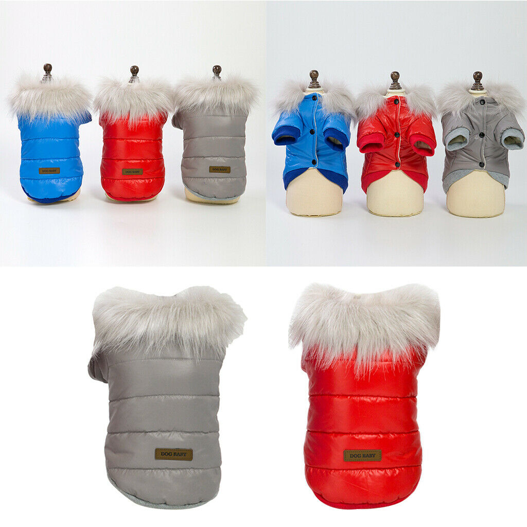 Dog Winter Warm Jacket Dog Cold Weather Coat Dog Warm Jackets Gray M