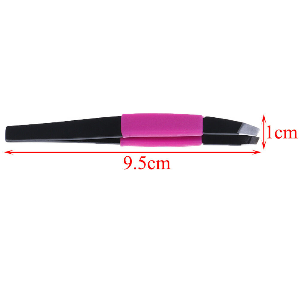 Eyelash eyebrow hair lady make up removal slanted stainless steel tweezer.l8