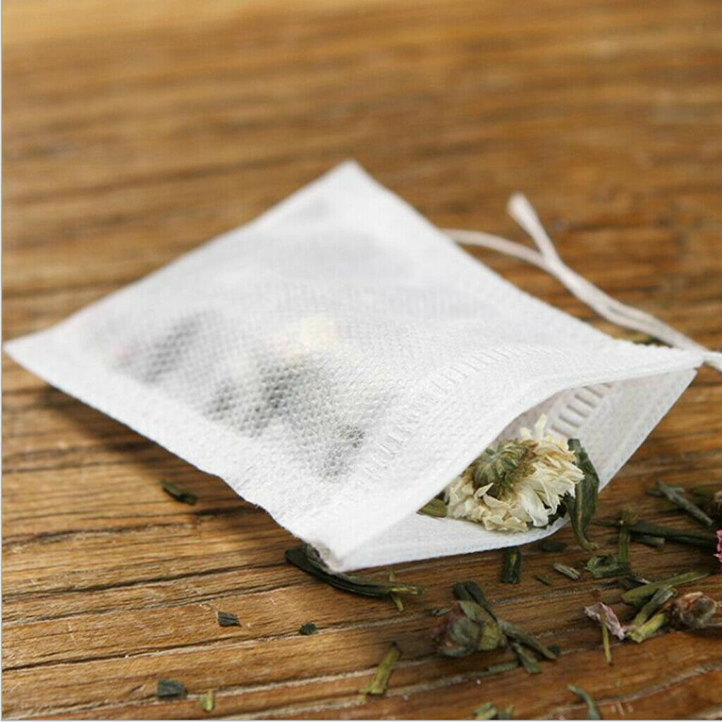 50pcs Empty Teabags String Heat Seal Filter Paper Herb Loose Tea Bag 5.5x7cm