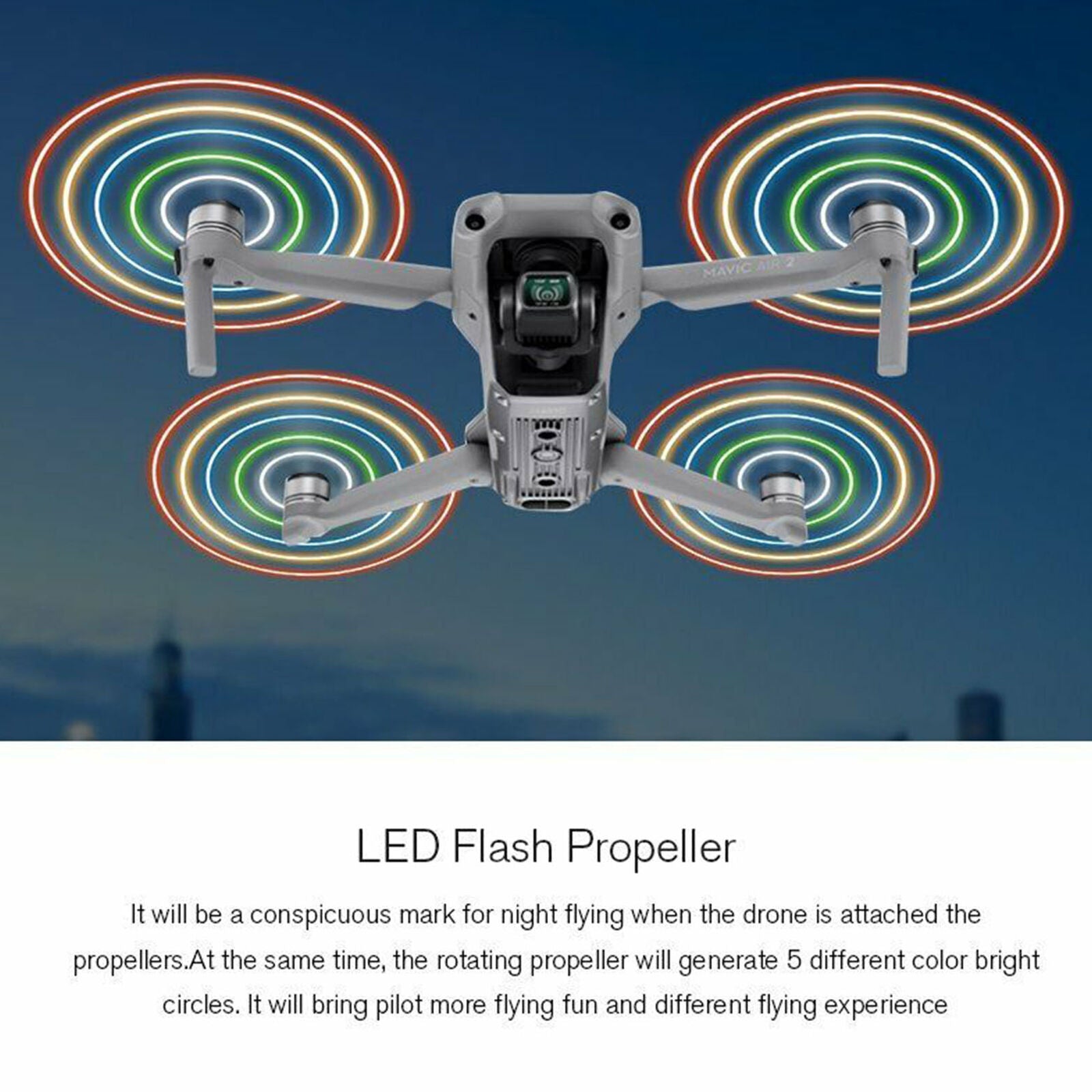 LED Light Flash Propellers Night Flight Accessories For DJI Mavic Air 2 Drone