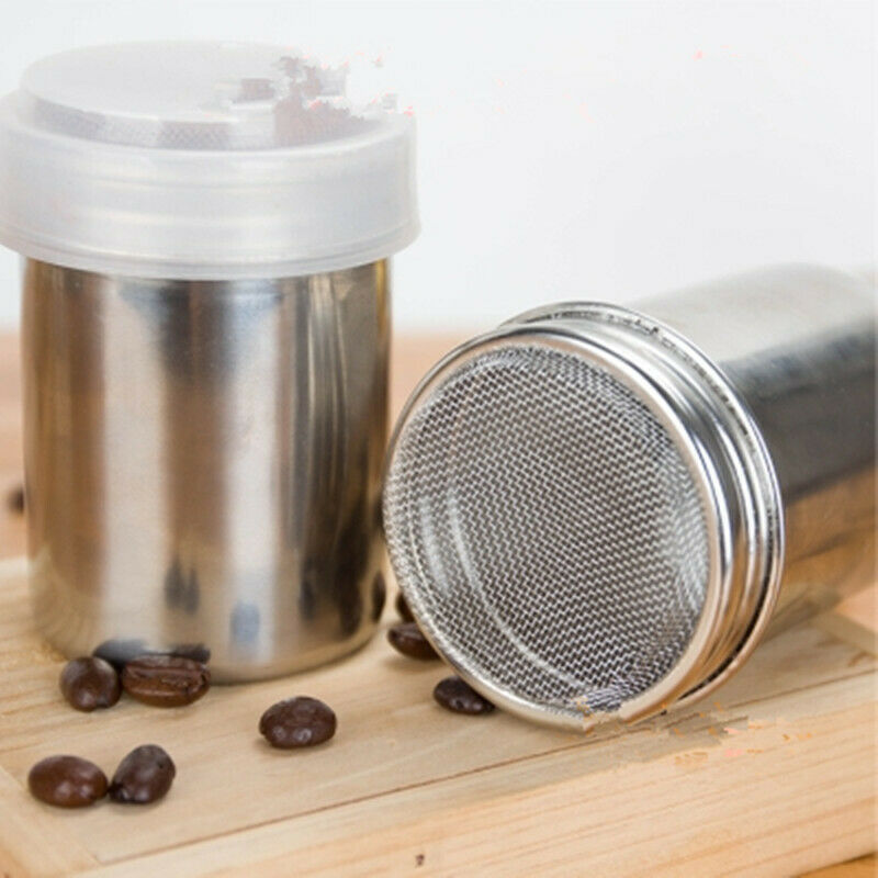 1PC 304 Stainless Steel Coffee Powder Can Container 80x55mm Gauze Type With Cap