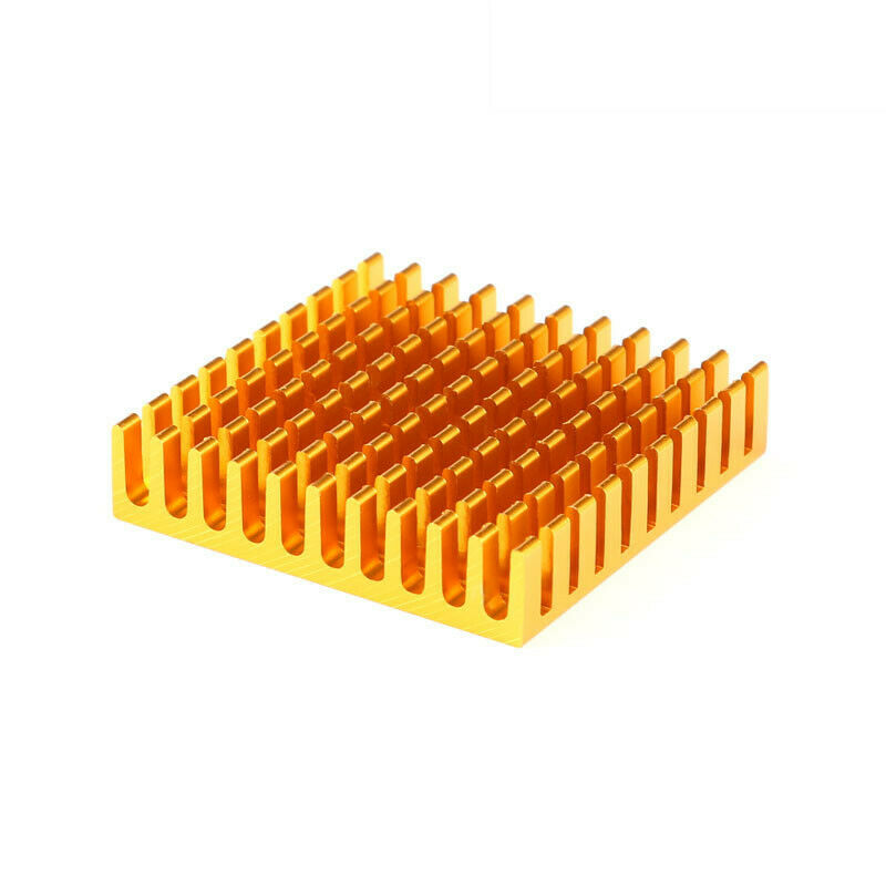 2pcs Heat sink radiator 45*45*10MM thick base Yellow thick aluminum plate alloy