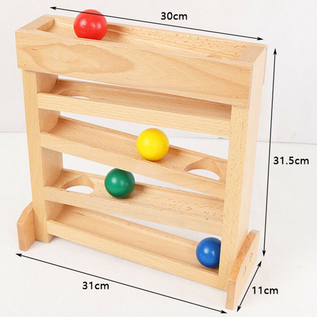 Ball Ramp Racer with 4 Balls Mini Maze Race Montessori Toys for Toddlers