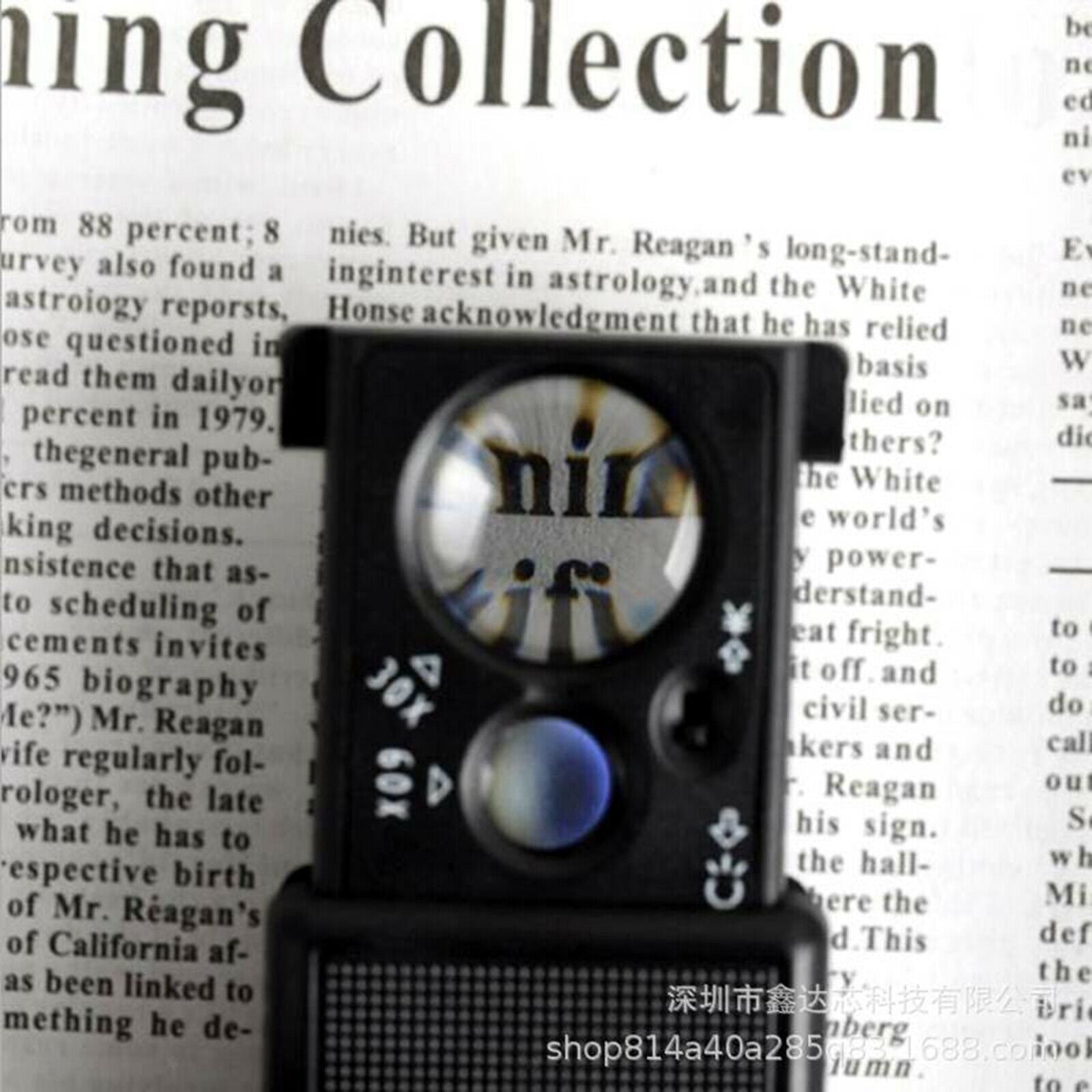 Small Slide Out Light Jewelers Loupe Multi-Power Magnifier Magnifying Glass