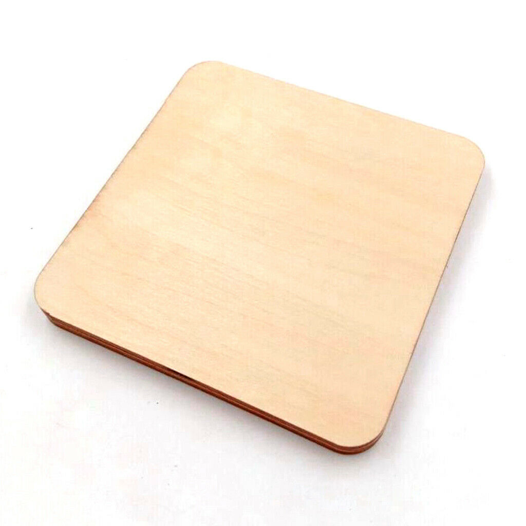 100x Square Durable Wooden Pieces Wood Board Log Slices DIY Supplies 0.8inch