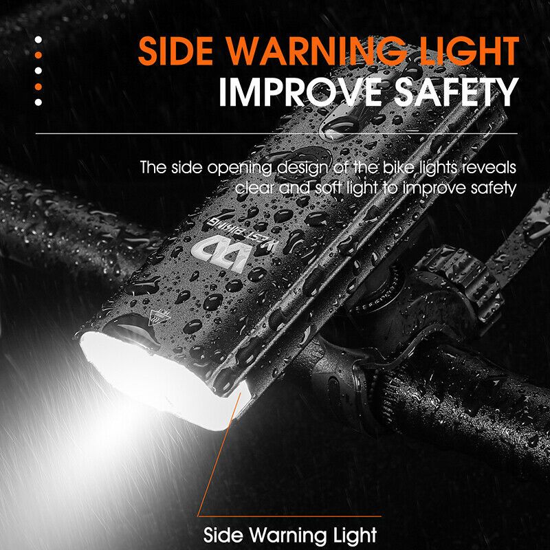 Bicycle Light USB Rechargeable Headlight Cycling LED Flashlight Lamp Waterproof