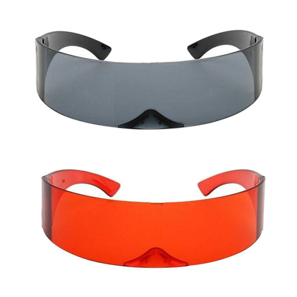2 Pcs Futuristic Wrapped Around Sunglasses Sun Glasses Party Favors Eyewear