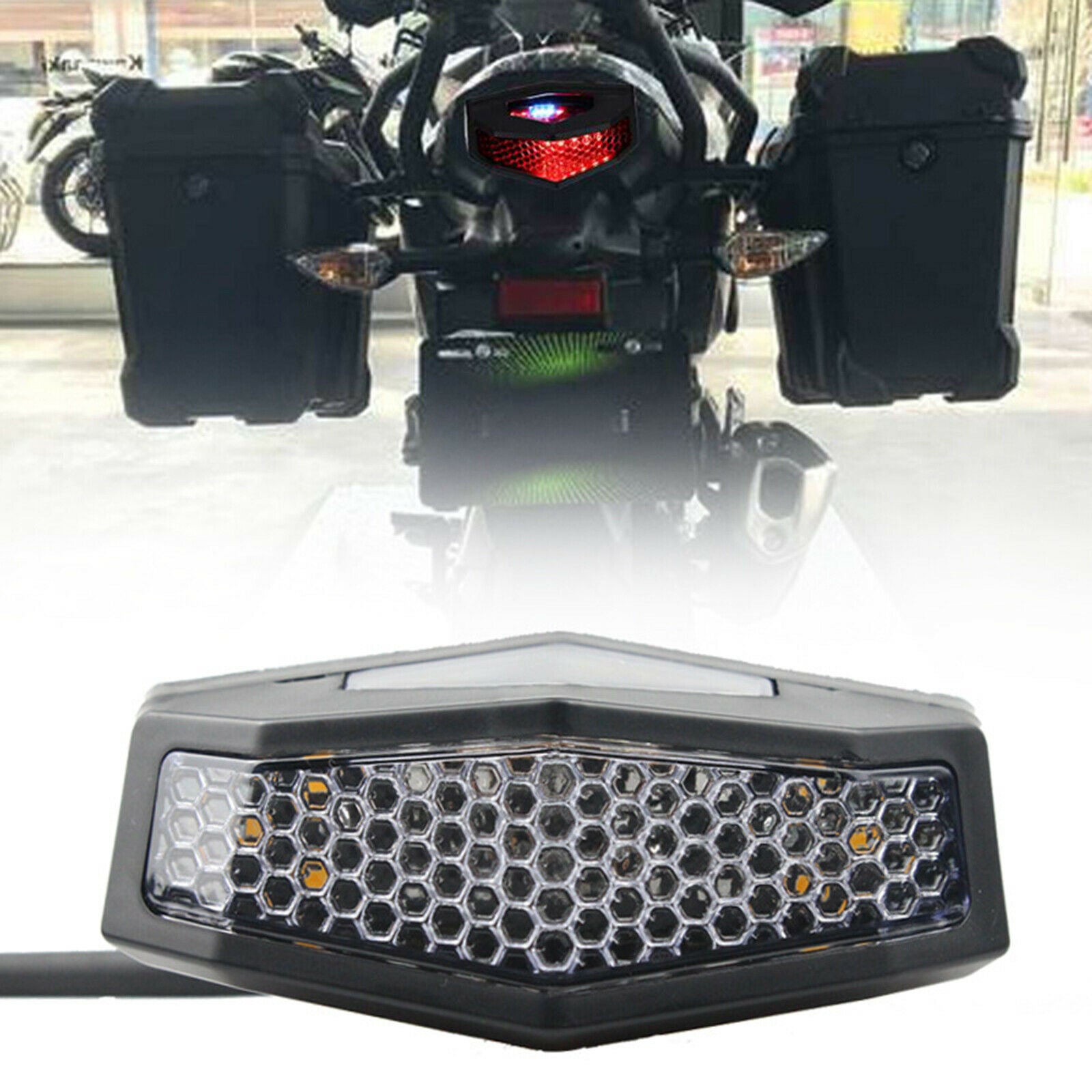 5 In 1 Universal Motorcycle LED Rear Tail Light Turn Signal Light License Plate