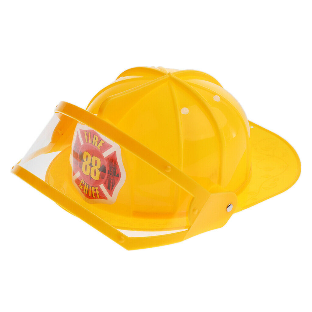 Fireman Safety Helmet Firefighter Hat Yellow Children Early Teaching Aids