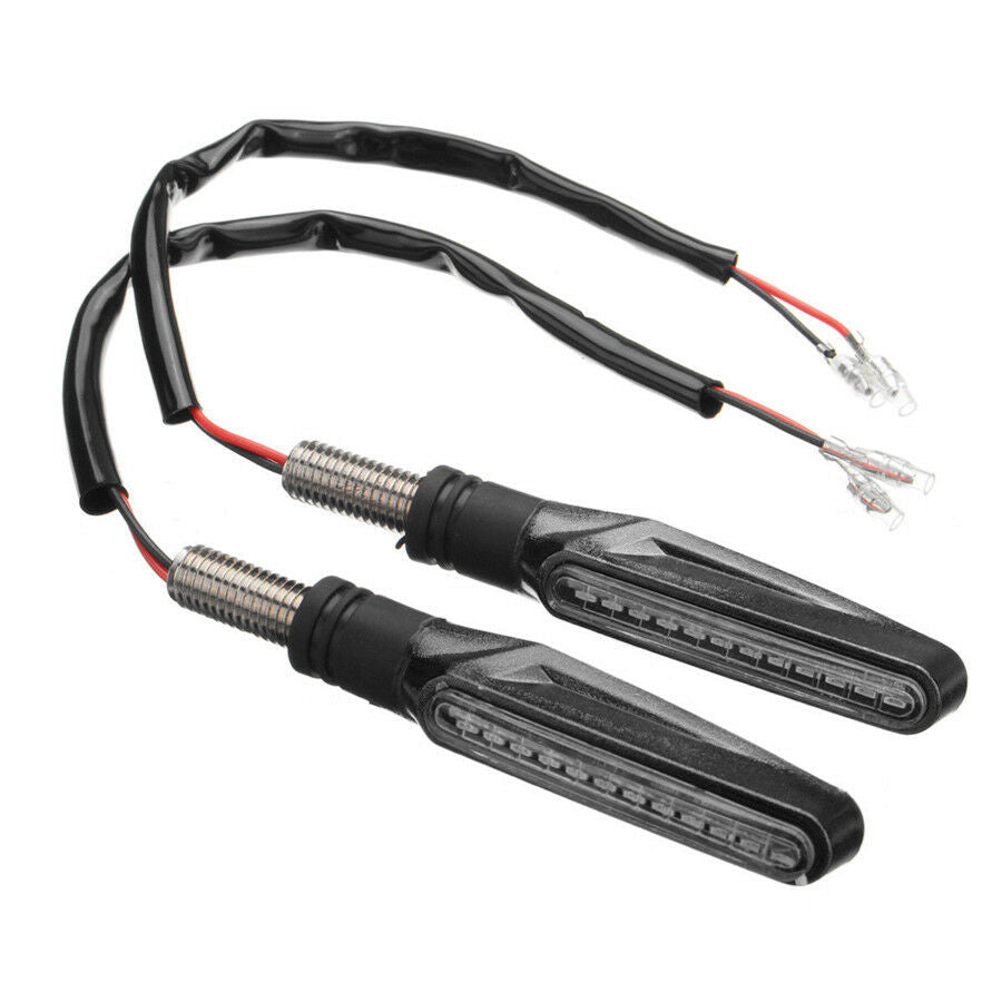 2xAmber Flowing Universal Motorcycle Motorbike 12LED Turn Signal Indicator Light