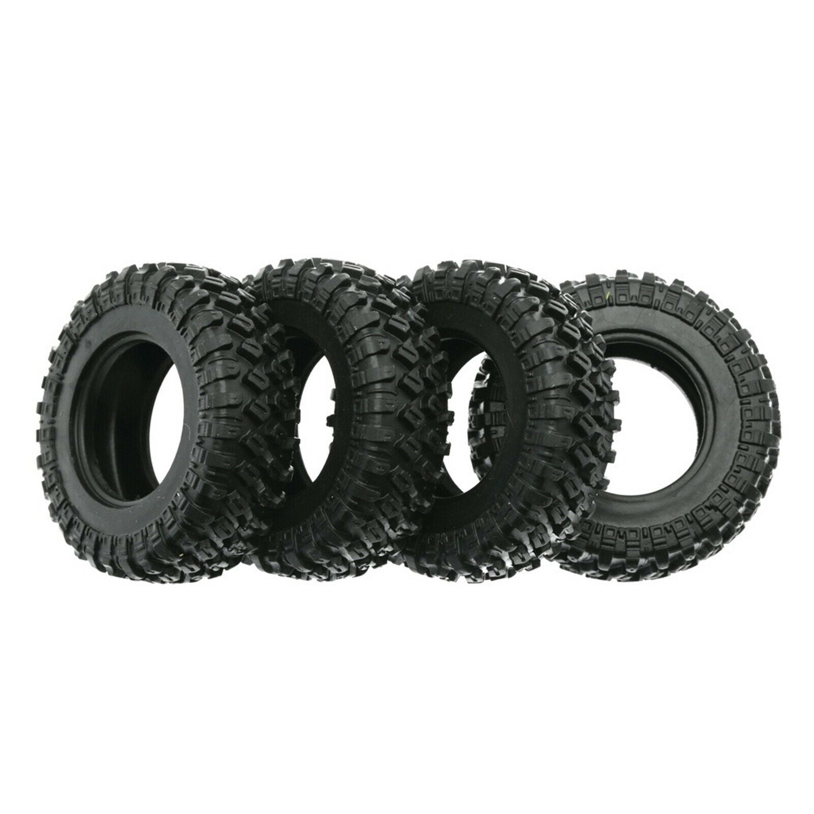 4Pieces RC Rubber Tires Set for Axial SCX24 AXI90081 Crawler Car Buggy