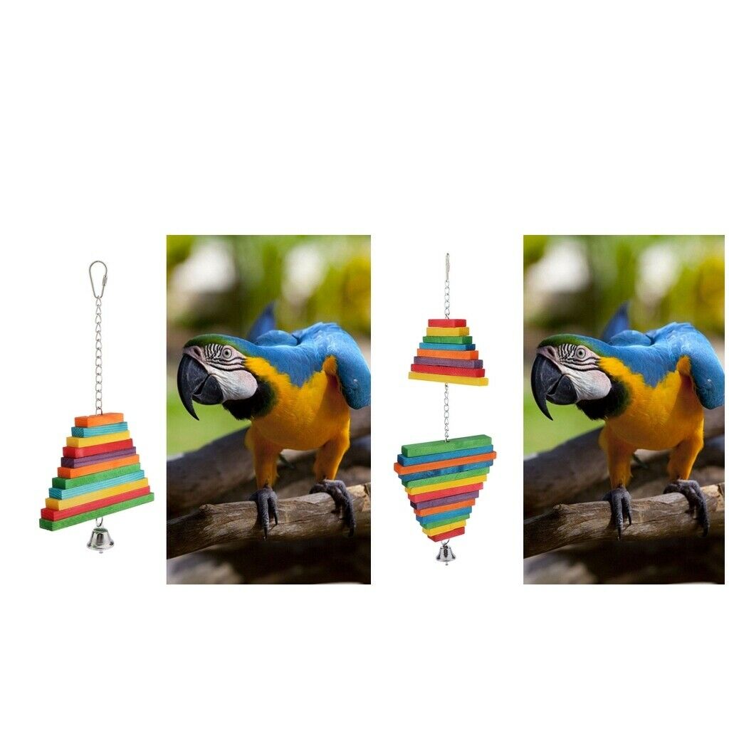 Pet Birds Wooden Block Climbing Toys For Small Medium Large Birds Parrots S