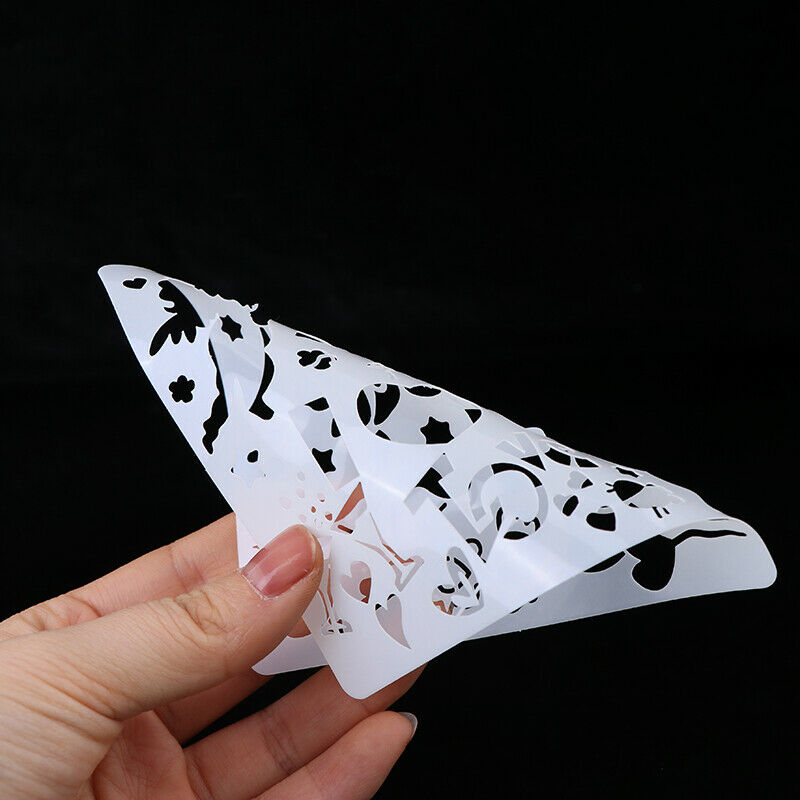5Pcs Children DIY Cutout Painting Template Hand Account Album Theme Lace .l8