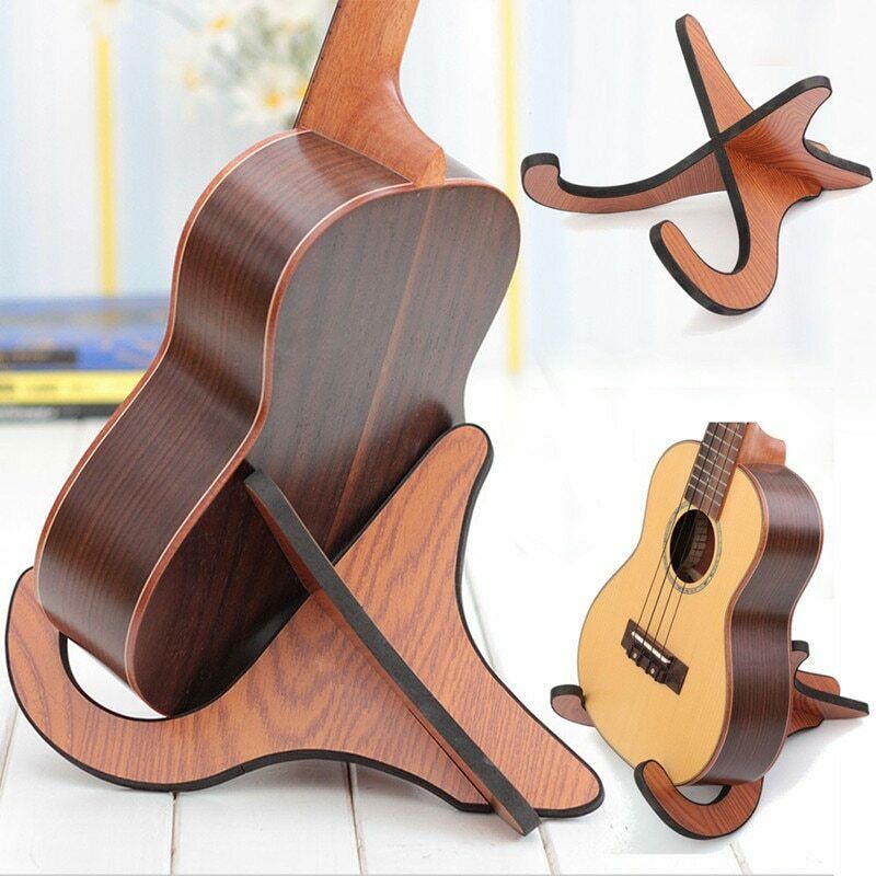 1 PC Guitar Ukulele Holder Stand Wooden Collapsible Guitar Display Stand Rack