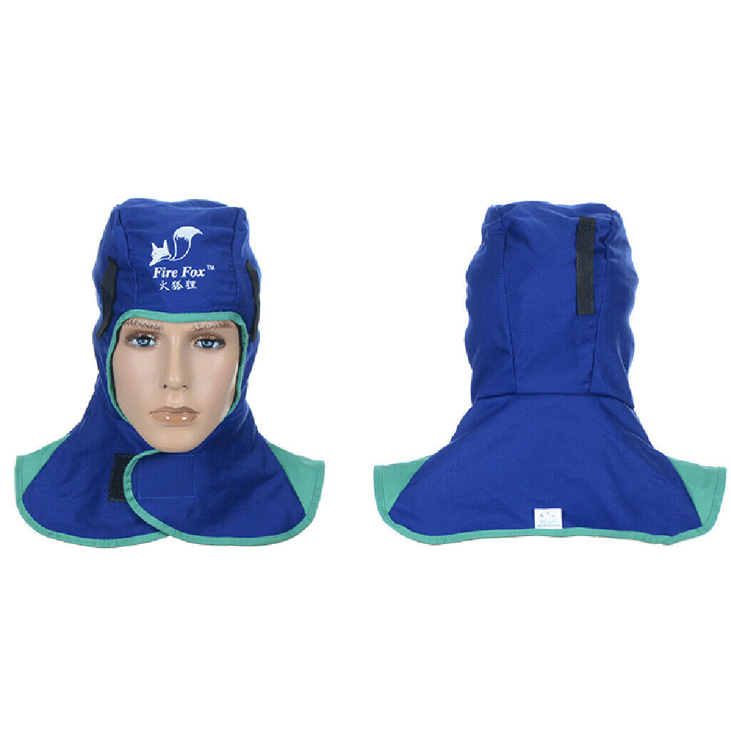 Flame-retardant welding hood made of leather, safety clothing, head protection /