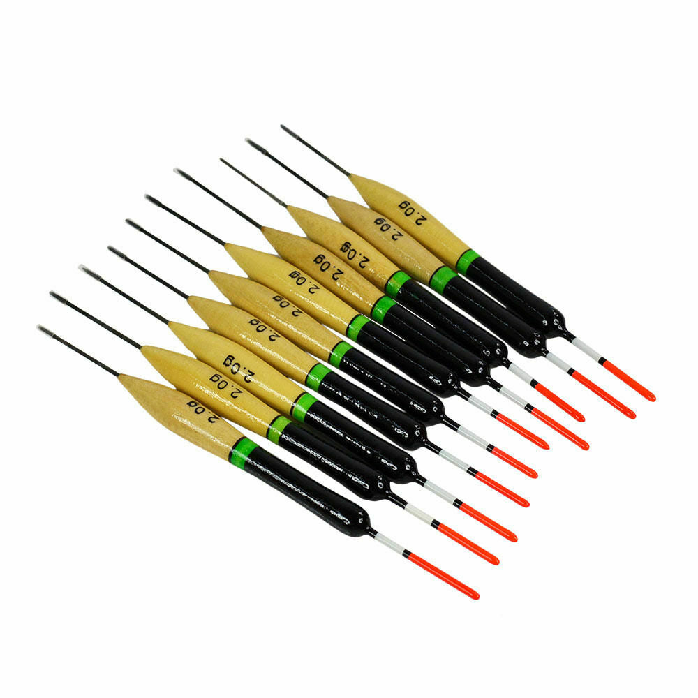 10Pcs 2g Fishing Floats Bobbers Paulownia Wood Durable Fishing Tackle Tools