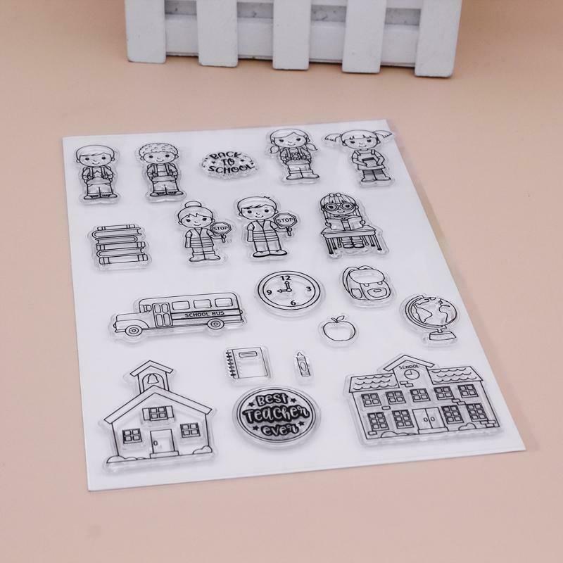 School Bus Silicone Clear Seal Stamp DIY Scrapbook Embossing Photo Album Decor