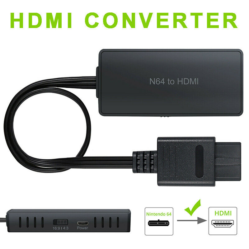 For N64 To HDMI Converter Adapter HD 1080P/720P TV Link Cable for GameCube/SNES