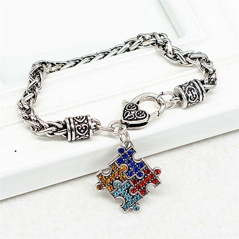 Autism Rhinestone Bracelet Bracelet Rope Bangle Bracelet Twist Chain Wris.l8