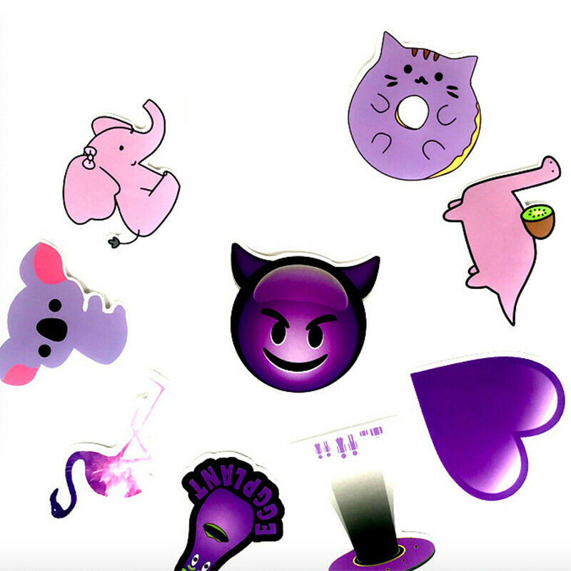 61Pcs Purple Style Fruits & Flowers DIY Decorative Stickers Notebook Decoration