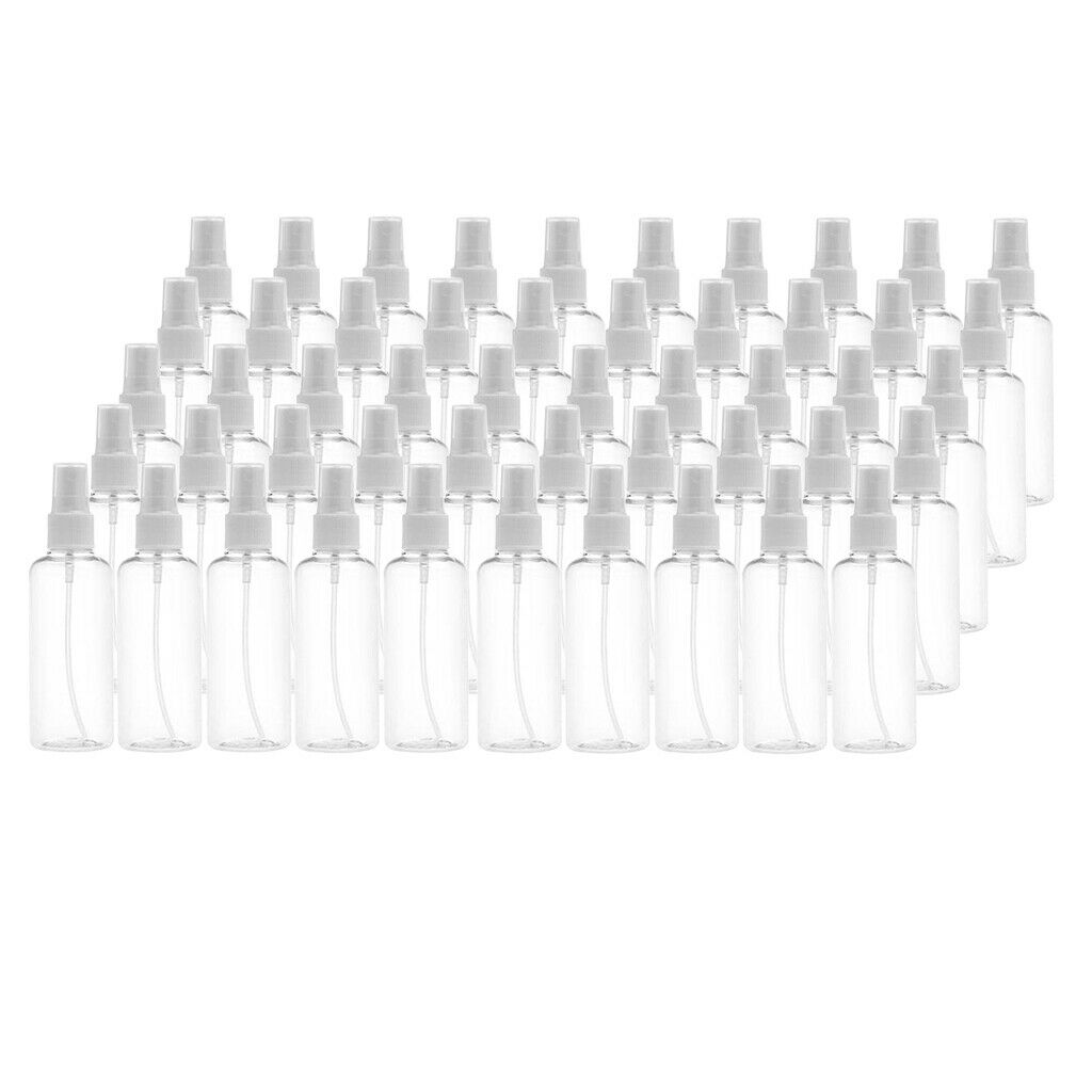 50Pcs 100ml Refillable Fine Mist Cosmetic Bottles Pump for Travel Smaple  Size