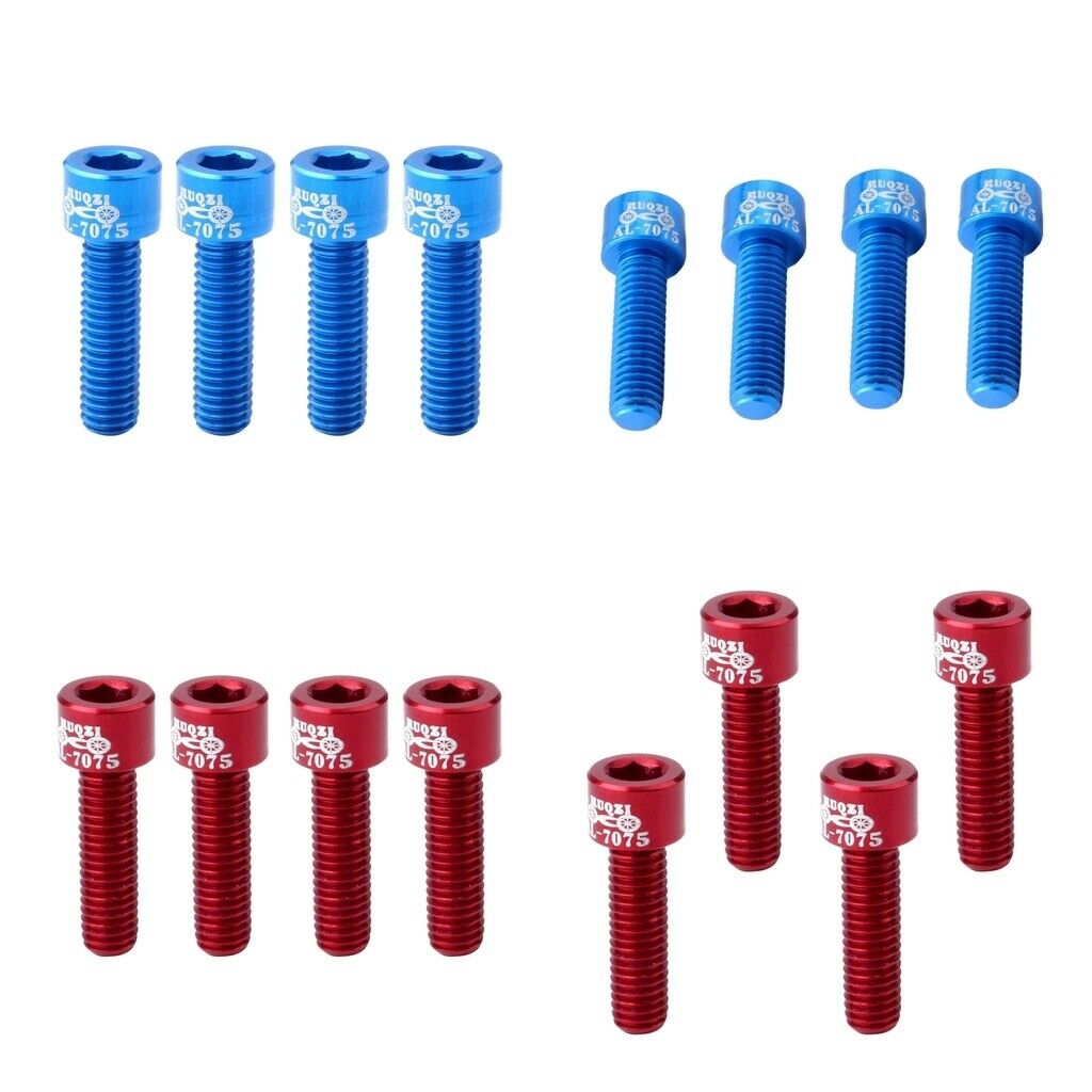 16Pcs CNC Aluminum Alloy Road Bike M5x17mm Bicycle Handlebar Stem Bolts