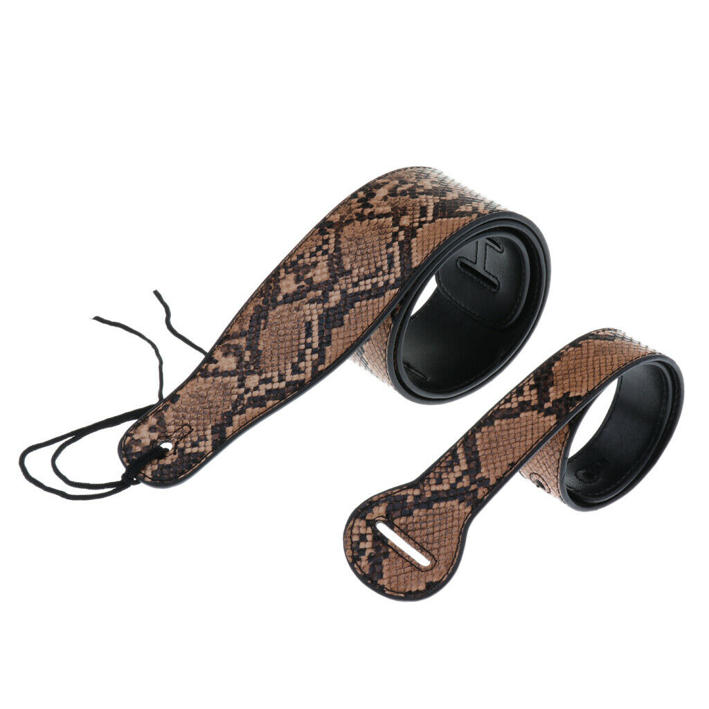 Adjustable PU Leather Guitar Strap Belt for Acoustic Electric Guitar Beige