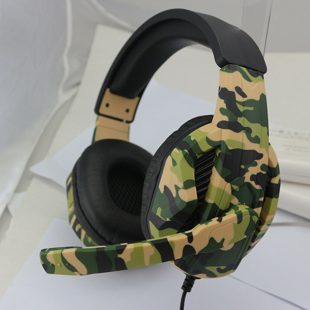 Camo Wired Gaming Headset with Mic for   4 PS4 NS   One 360