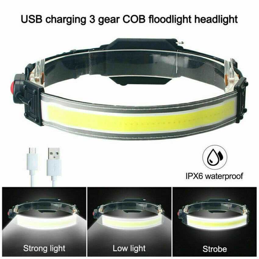 3Mode LED Headlamp Headlight Torch Flashlight Work Light Bar Head Band Lamp
