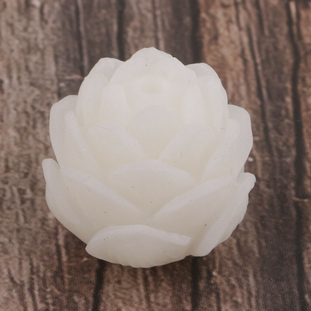 White Bodhi   Craft Beads Carved Lotus Flower Beads Tibetan Buddhist Mala