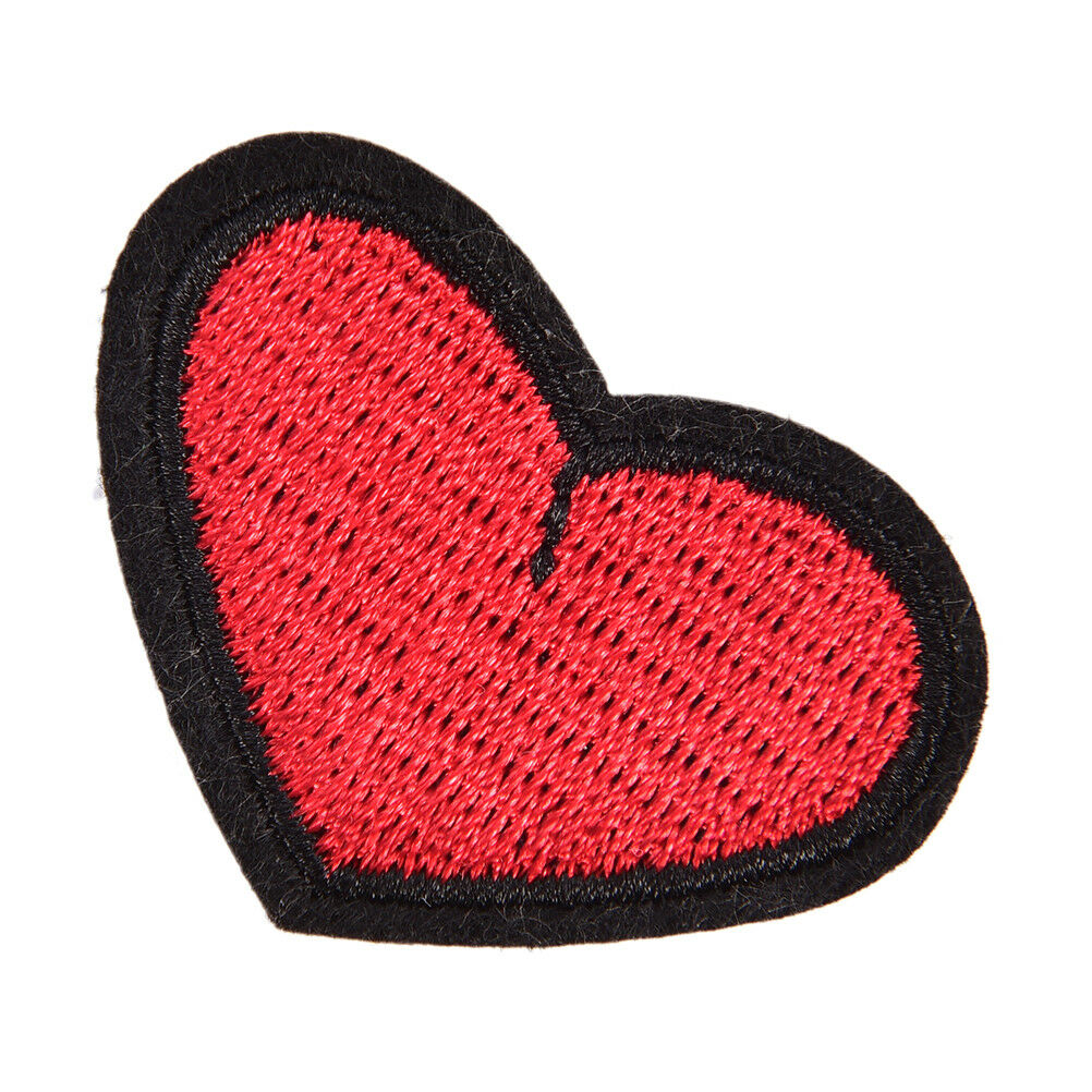 Heart IronOn Patch Embroidered Applique Sewing Label Clothes Stickers Appa.l8