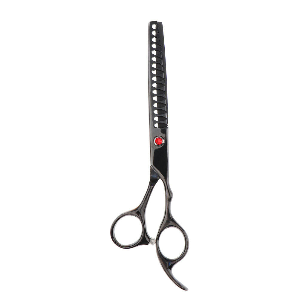 Teeth Fishbone Scissors Pets Grooming Thinning Shears Salon Hairdressing Black