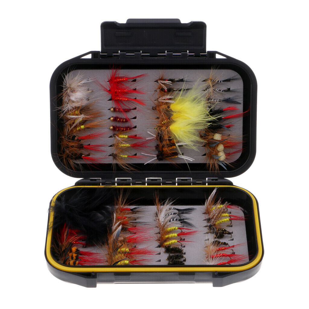 72pcs Wet / Dry Fly Fishing Lures Stream Fishing Flies Assortment