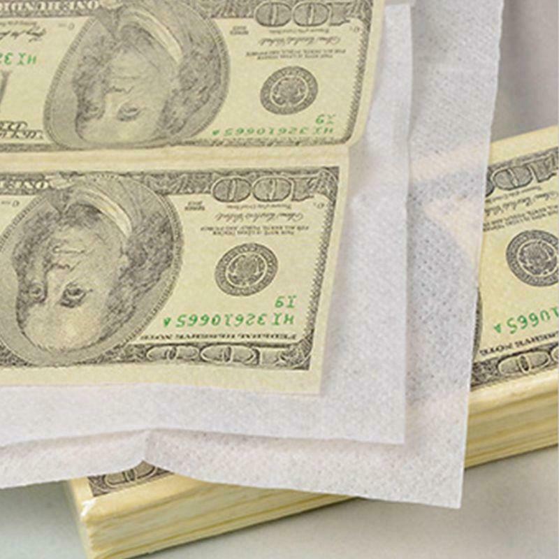 8 Packs Napkin Paper 100 Dollar Raw Wood Pulp Facial Tissue Handkerchief Party