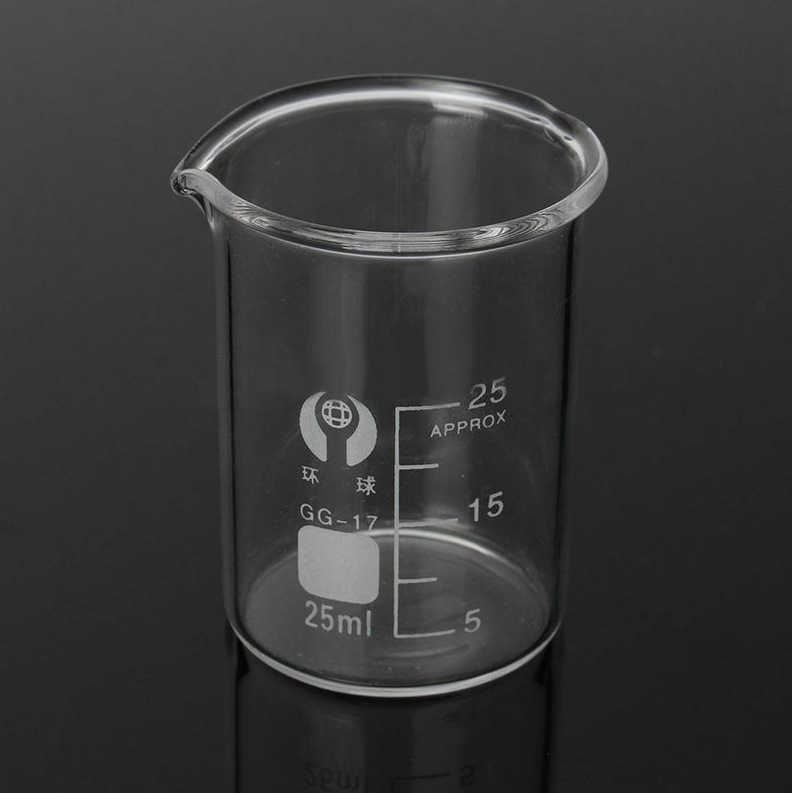 5pcs/set Glass Beaker 5/10/25/50/100ml Laboratory Measuring Cup Glassware For
