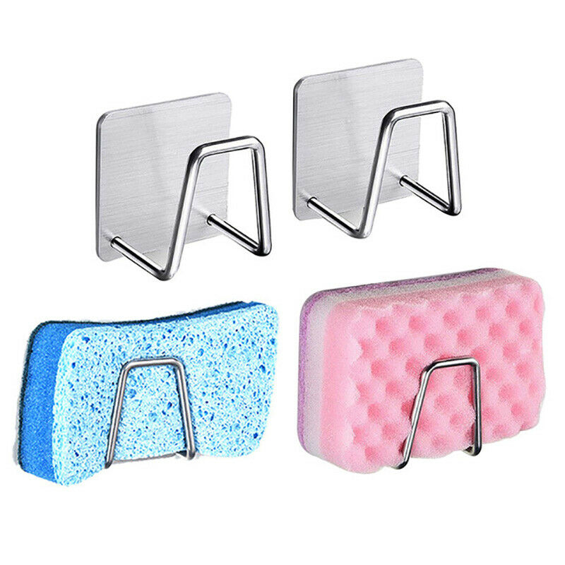 Kitchen Dishwashing Stainless Brush Holder Clip Sponge Drainer Drying Rack J TL
