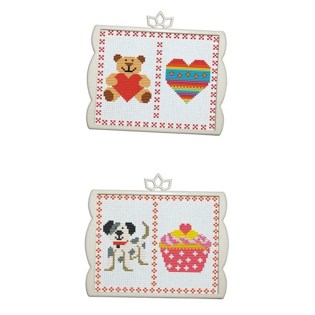 2Pcs Mini Cross Stitch Kit for Beginners Embroidery with All Supplies Needed and