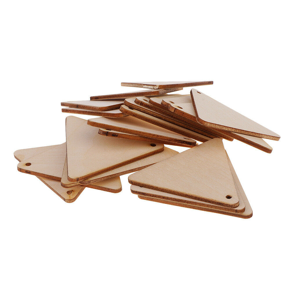 20x Unfinished Triangle Blank Wooden Gift Tags for Wedding Decoration 60mm